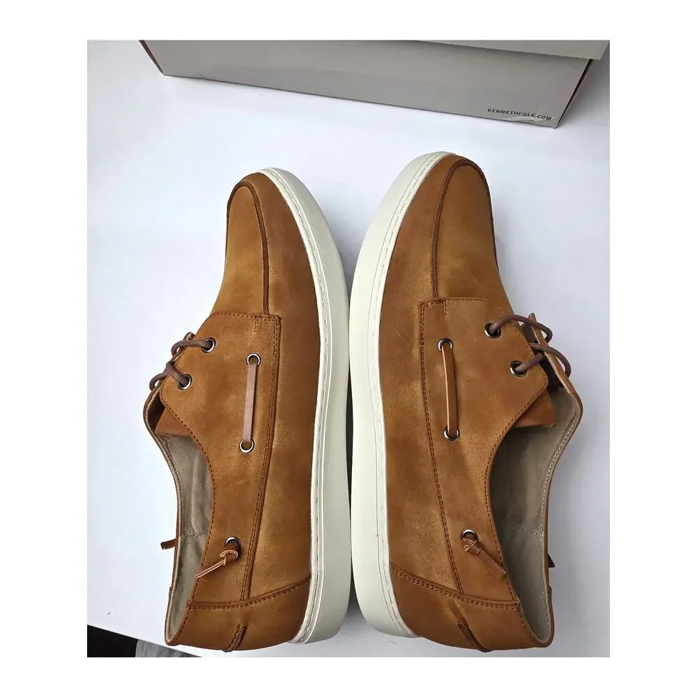 NEW Kenneth Cole Reaction Indy Boat Shoes Tan 10.5, Men's